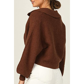 Stylish CHYRII Women's Sexy V Neck Puff Sweater