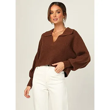 Stylish CHYRII Women's Sexy V Neck Puff Sweater