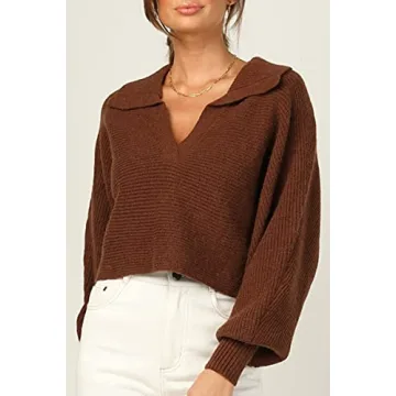 Stylish CHYRII Women's Sexy V Neck Puff Sweater