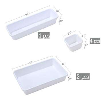 Backerysupply Interlocking Desk Drawer Organizer Separators for Kitchen, Bathroom, Makeup, Office (S...