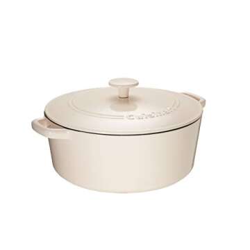 Cuisinart Chef's Classic Enameled Cast Iron 7-Quart Round Covered Casserole, Enameled Cream