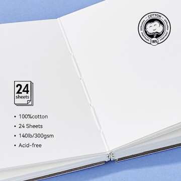 Lightwish Watercolor Journal: 100% Cotton 140lb Paper