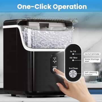Electactic Countertop Nugget Ice Maker Pro - 34lbs/24H, Self-Cleaning Pellet Ice Machine with Soft C...