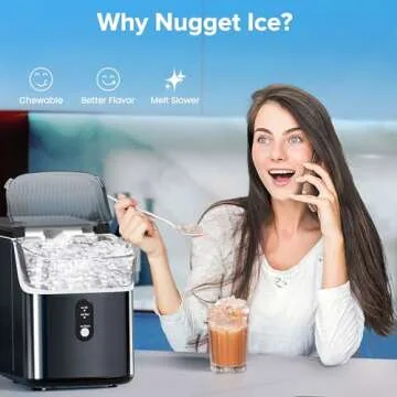 Electactic Nugget Ice Maker - Fast, Compact, Self-Cleaning