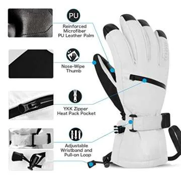 Unigear Waterproof Touchscreen Ski Gloves for Cold Weather