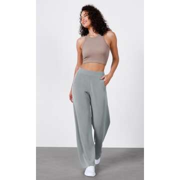 ODODOS Women's Modal Soft Wide Leg Pants Elastic High Waist Casual Lounge Relaxed Pants with Pockets...