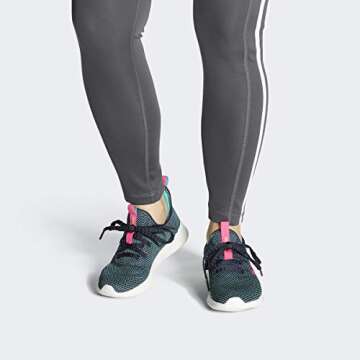 adidas Women's Cloudfoam Pure Sportswear Sneakers Running Shoe, Legend Ink/Shock Pink/Hi-Res Yellow, 8