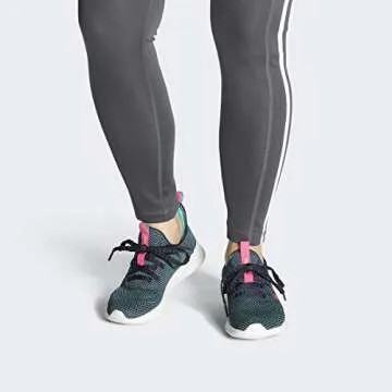 adidas Women's Cloudfoam Pure Sportswear Sneakers Running Shoe, Legend Ink/Shock Pink/Hi-Res Yellow, 8