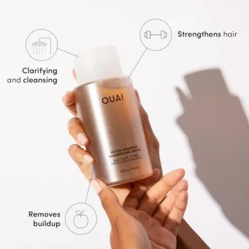 OUAI Detox Shampoo - Clarifying Shampoo for Build Up, Dirt, Oil, Product and Hard Water - Apple Cider Vinegar & Keratin for Clean, Refreshed Hair - Sulfate-Free Hair Care (16 oz)