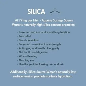 Aquene Springs Silica Source Water, Pure, Silica-Rich Geothermal Water for Daily Hydration, Naturally Filtered, Deuterium Depleted, pH 8., Promotes Cardiovascular Health, Pain Relief, and Anti-Aging