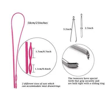 Joycoco 27 Pack Replacement Drawstrings for Sweatpants Shorts Hoodies with Drawstring Threaders and Plastic Cord Locks Drawstrings for Jackets Swim Trunks Shoe Laces Tote Bags 47" Long (Colorful)