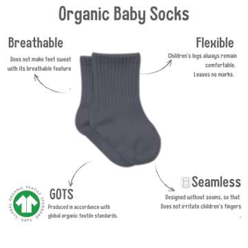 bistyle Baby Grip Ankle Socks 6 Pairs | Newborn Infant Toddlers Socks Anti-Allergic Cotton | Kids Boys Girls Ankle Socks (as1, age, 0_month, 3_months, Anthracite)