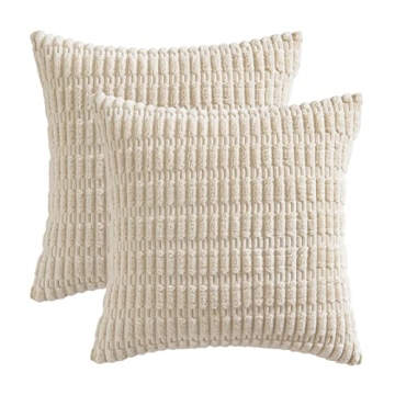 MIULEE Soft Boho Corduroy Decorative Pillow Covers