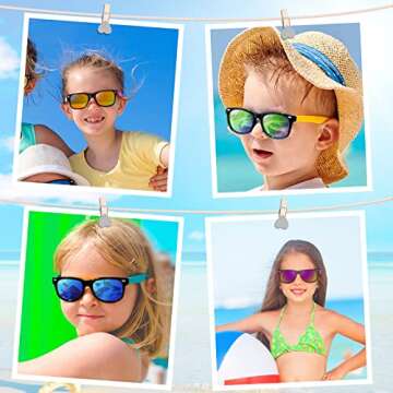 Kids Sunglasses Party Favors, 64 Pack Neon Sunglasses in Bulk with UV400 Protection, Boys Girls Eyewear Pack, Glasses Gift for Birthday Graduation Beach Pool Party Favors Supplies Goody Bag Fillers