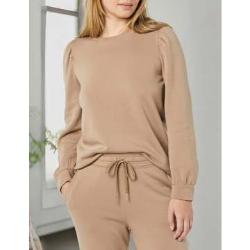 Stylish Eco-Friendly Puff Sleeve Sweatshirt for Women