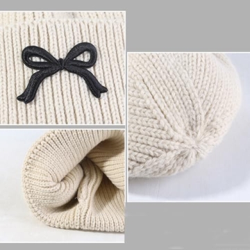 Chic Bow Beanie Hat for Women - Warm Knit Winter Style