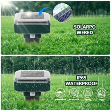 Solar Mole Repellent 8 Pack Waterproof Ultrasonic Outdoor