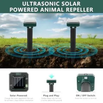 Solar Mole Repellent 8 Pack Waterproof Ultrasonic Outdoor