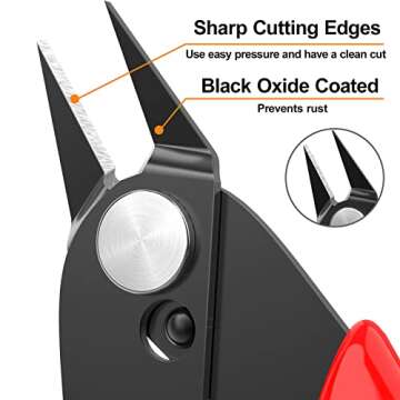 BOENFU Precision Wire Cutters - Flush Cutters for Crafts & Electronics - 5 Inch
