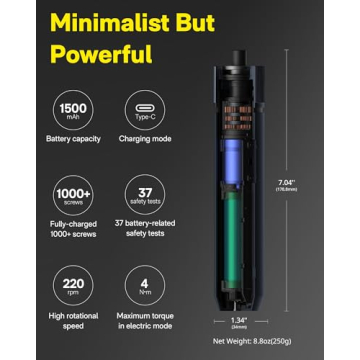 HOTO Electric Screwdriver Rechargeable 3.6V with 12 S2 Bits