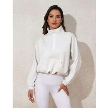 Trendy Oversized Quarter Zip Sweatshirt for Women