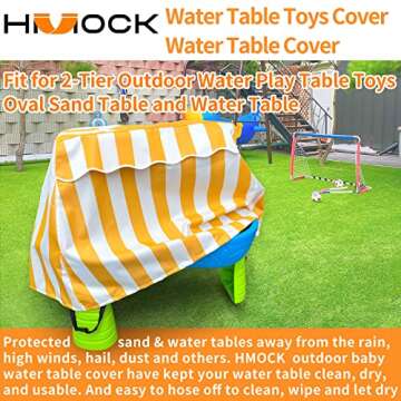 HMOCK Kids Water Table Cover Fit Water Table, Outdoor Table Cover For Rain Showers Splash Pond Water Table,Outdoor Water Table Toys Cover for Water Table for Toddlers 1-3 -Cover Only