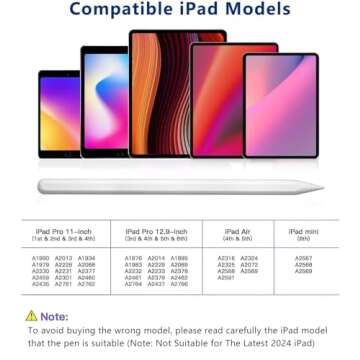 iPad Pencil 2nd Generation with Magnetic Fast Charging, Stylus Pen Work for iPad Pro 11 in 1/2/3/4, ...