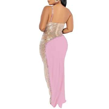 PORRCEY Women's Sexy Hot Drilling One Shoulder Mesh See Through Maxi Dress Bodycon Party Club Night ...