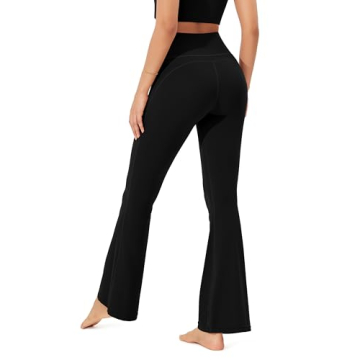 ODODOS Cloud Feeling Flared Yoga Pants with Back Pocket for Women, High Waist Casual Bootleg Lounge ...