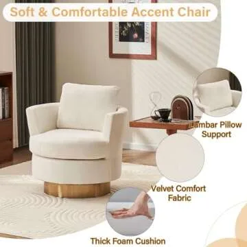 Lakifun Velvet Swivel Barrel Chair Set - Elegant Comfort