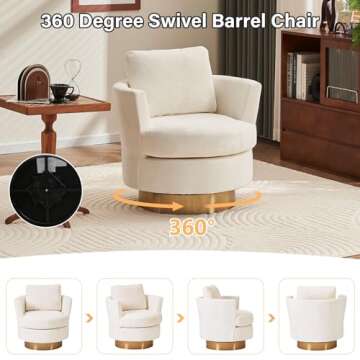 Lakifun Velvet Swivel Barrel Chair Set - Elegant Comfort