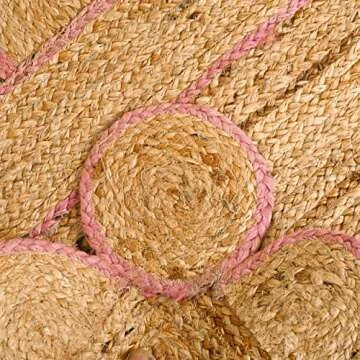 KLAVATE Scalloped Jute Rug - Bohemian Elegance 2x3 ft