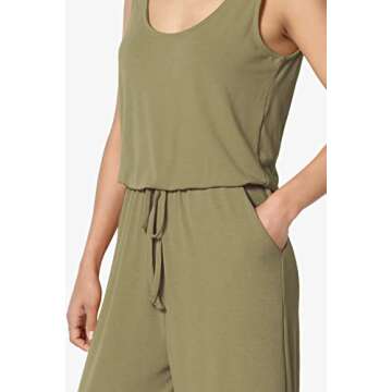 TheMogan S~3X Sleeveless Scoop Neck Pocket Crop Wide Leg Culotte Jumpsuit