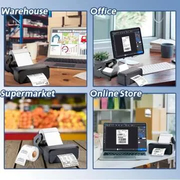 Label Holder, Thermal Label Holder for Rolls and Fan-Fold 4x6 Labels, Shipping Desktop Label Printer Accessory Supplies for Home, Office Sticker Dispenser for Holographic (Black)