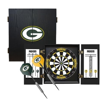 Imperial Green Bay Packers Fans Choice Dartboard Cabinet - NFL Wooden Dart Set