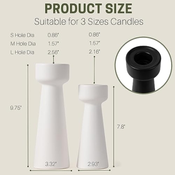 E-ROOM TREND Ceramic Candle Holders Set of 2 Stylish Decor