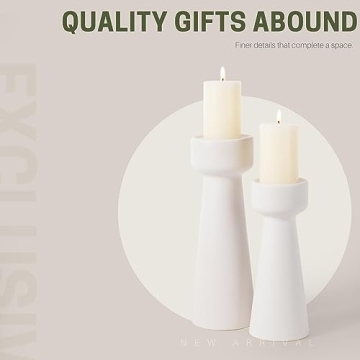 E-ROOM TREND Ceramic Candle Holders Set of 2 Stylish Decor