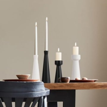 E-ROOM TREND Ceramic Candle Holders Set of 2 Stylish Decor