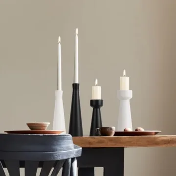 E-ROOM TREND Ceramic Candle Holders Set of 2 Stylish Decor