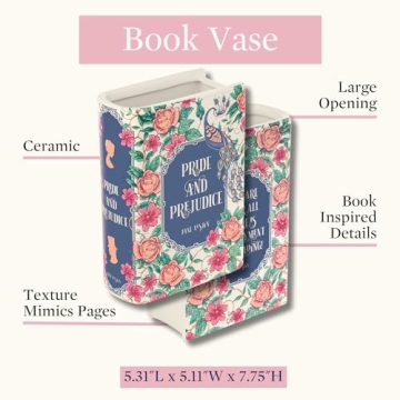Book-Shaped Ceramic Vases Bundle - Great Gatsby & Pride and Prejudice