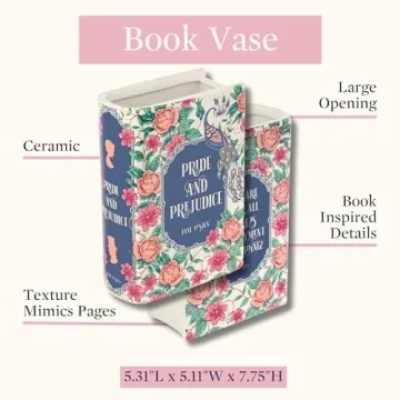 Book-Shaped Ceramic Vases Bundle - Great Gatsby & Pride and Prejudice