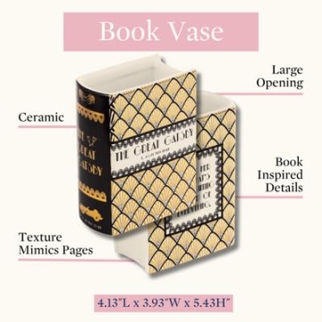 Book-Shaped Ceramic Vases Bundle - Great Gatsby & Pride and Prejudice