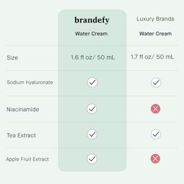 Brandefy Water Cream - Lightweight Hydrating Face Moisturizer