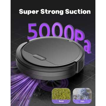 Pureatic V3 Robot Vacuum and Mop, 3 in 1 Robot Vacuum Cleaner, Self-Charging Robotic Vacuum, 120 Min...