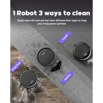 Pureatic V3 Robot Vacuum and Mop, 3 in 1 Robot Vacuum Cleaner, Self-Charging Robotic Vacuum, 120 Min Runtime, 5000Pa Suction, 2.99" Thin, Support 2.4GWifi/ Alexa/App, for Pet Hair,Carpet,Hard Floor