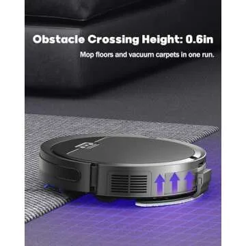 Pureatic V3 Robot Vacuum and Mop, 3 in 1 Robot Vacuum Cleaner, Self-Charging Robotic Vacuum, 120 Min Runtime, 5000Pa Suction, 2.99" Thin, Support 2.4GWifi/ Alexa/App, for Pet Hair,Carpet,Hard Floor