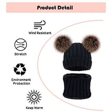 Simplicity Winter Hat Scarf Set for Kids - Warm & Stylish