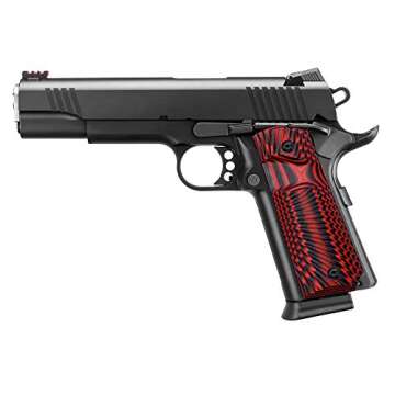 Guuun 1911 Grips G10 Full Size 1911 Grip Ambi Safety Cut Big Scoop Sunburst Texture - Red
