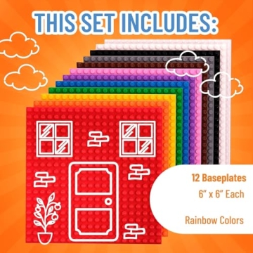 Strictly Briks 12 Pack Stackable Base Plates for Lego