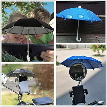 FantasyBear UV Protection Phone Umbrella,Universal Adjustable Piggy Suction Cup Phone Stand Umbrella...